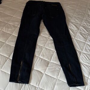 Burberry Brit Dark Denim Skinny Jeans with Zipper Detail